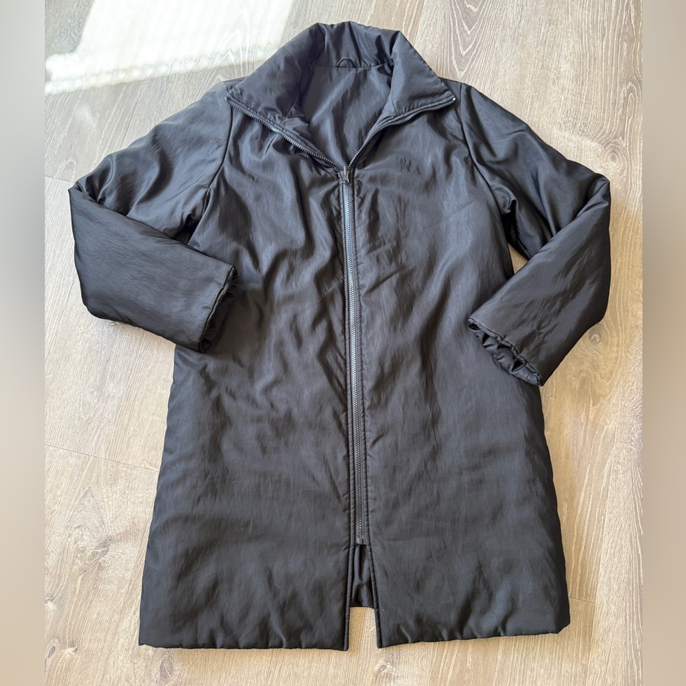 Mycra Pac Life Floral Textured Reversible A-Line Rain Coat Black/Black S/M - Picture 2 of 11